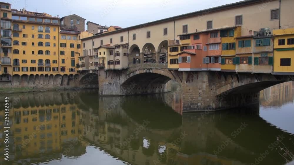 View of the Arno river from the Ponte Vecchio in Florence Tuscany Italy View of the Arno river from the Ponte Vecchio in Florence Tuscany Italy