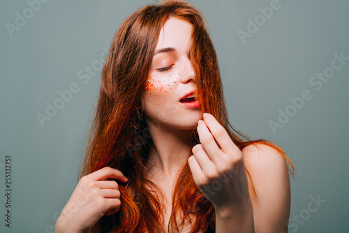 Tableau sur toile Young fashion model portrait