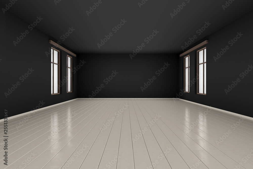 Dark empty room Illustration Stock Illustration | Adobe Stock