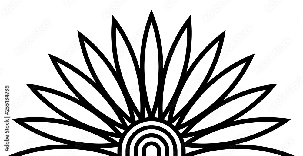 Egyptian lotus flower ornament, papyrus plant. Vector Egyptian lotus flower ornament, papyrus plant. Vector