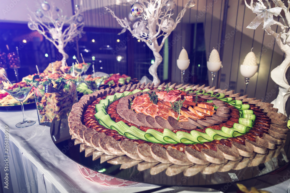 Banquet buffet food on display
