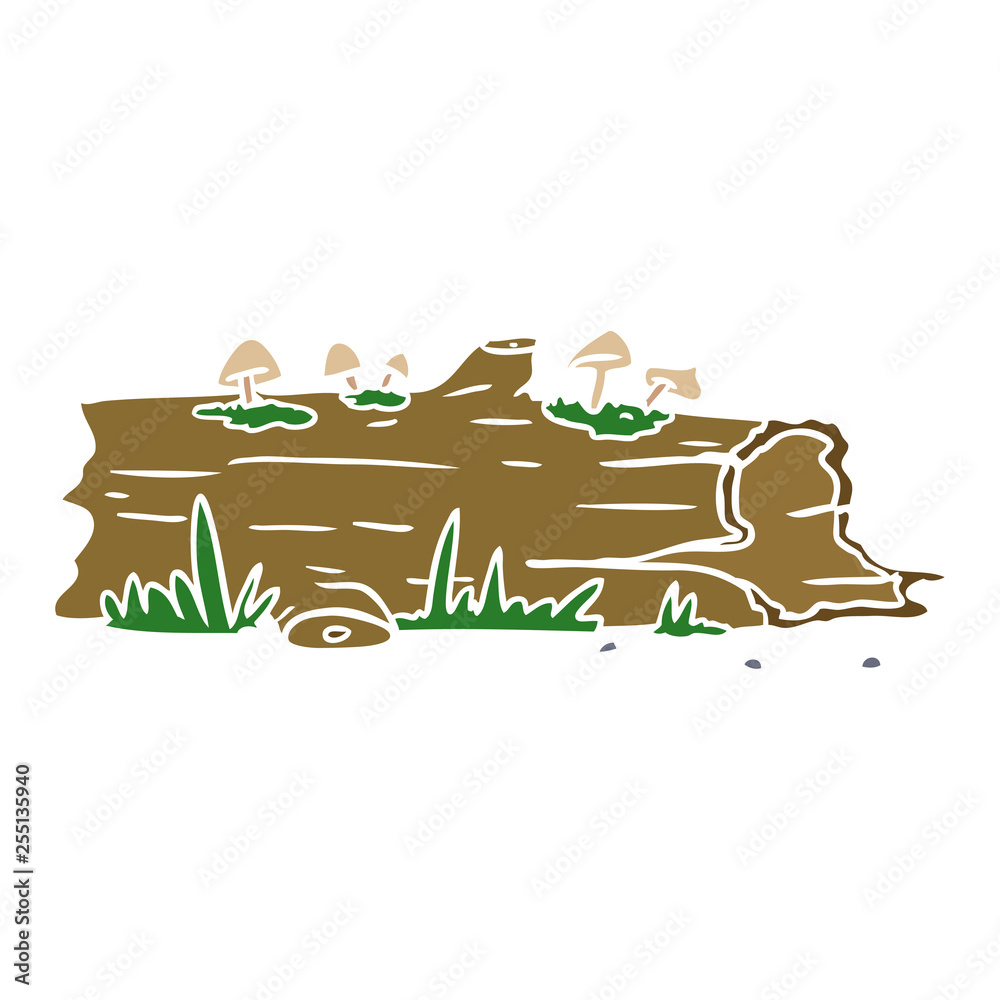 Fototapeta premium cartoon doodle of a tree log