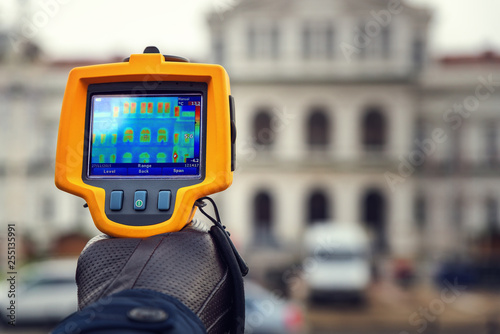 Heat Loss Inspection With Thermal Camera photo