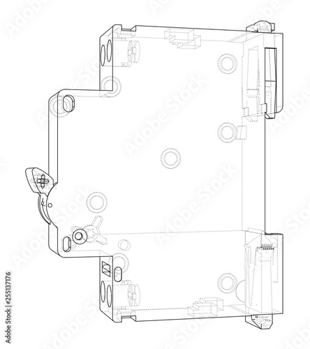 Automatic circuit breaker concept. Vector
