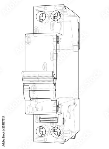 Automatic circuit breaker concept. Vector