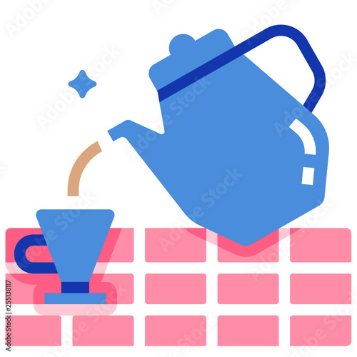 Afternoon tea flat illustration