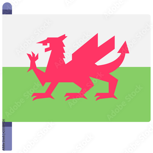 Wales flag flat illustration