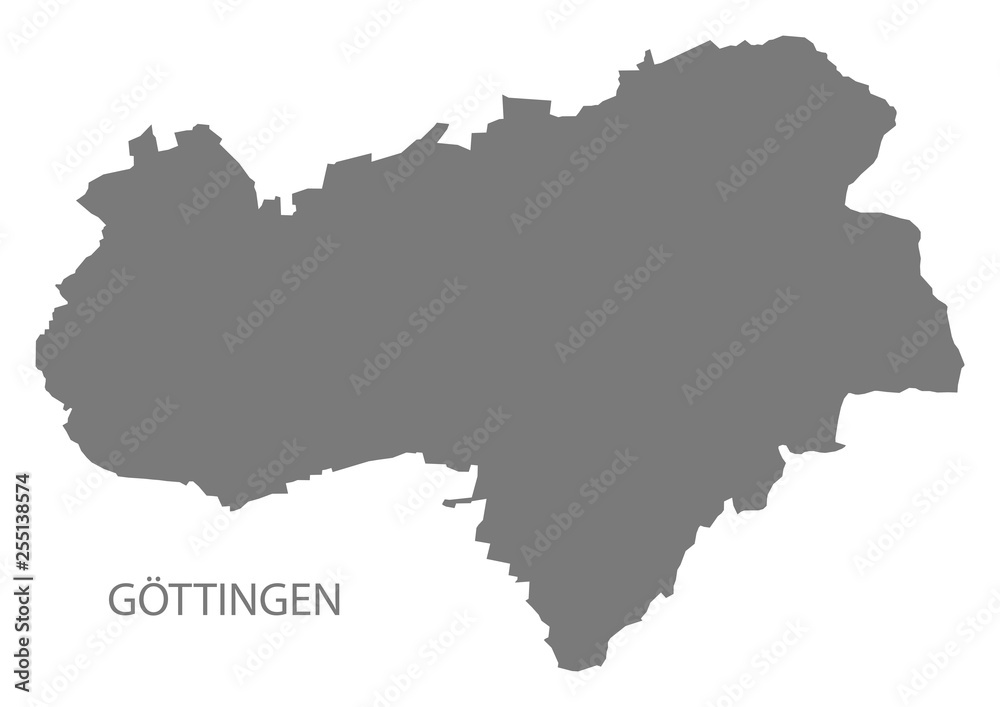 Goettingen city map grey illustration silhouette shape
