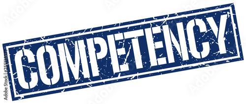competency square grunge stamp