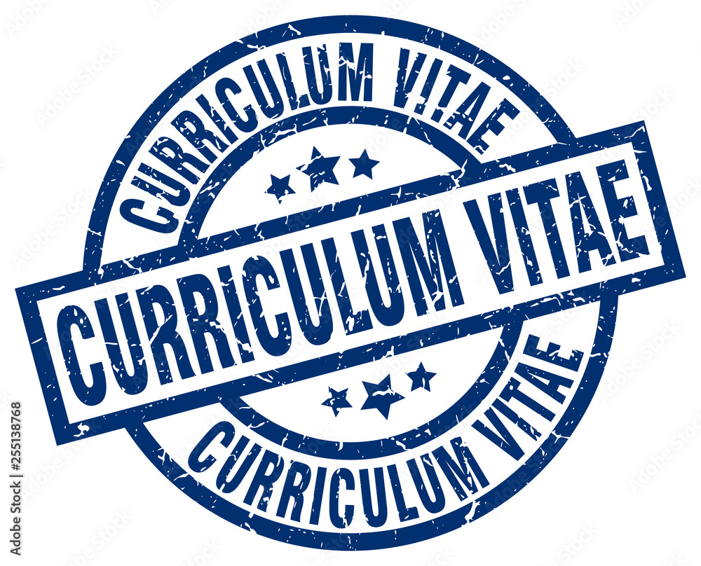 Fototapeta premium curriculum vitae blue round grunge stamp