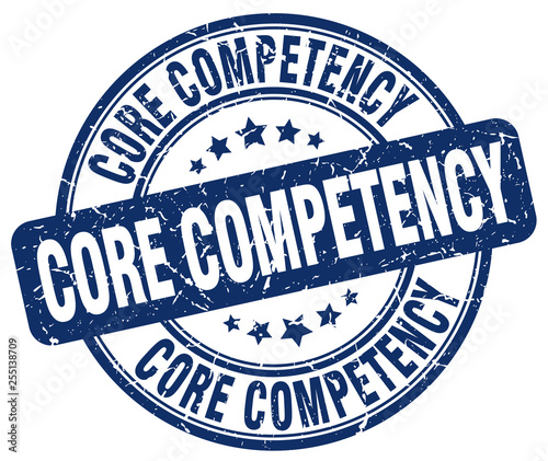 core competency blue grunge stamp