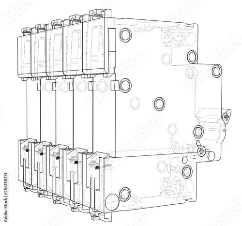 Automatic circuit breaker concept. Vector
