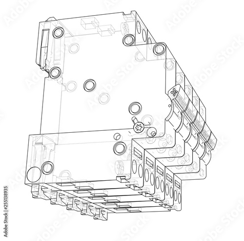 Automatic circuit breaker concept. Vector