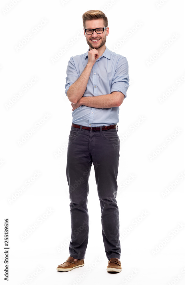 Full length portrait of young man standing on white background Full length portrait of young man standing on white background