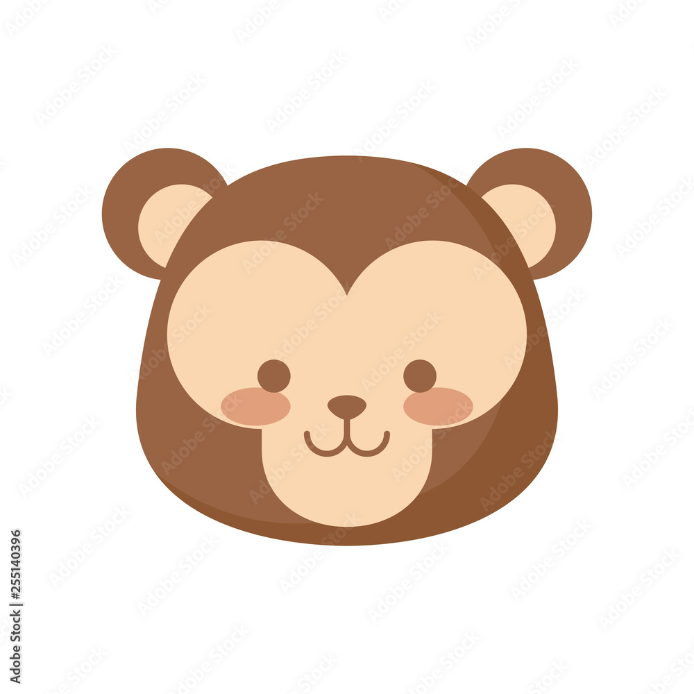 head of cute monkey animal character head of cute monkey animal character