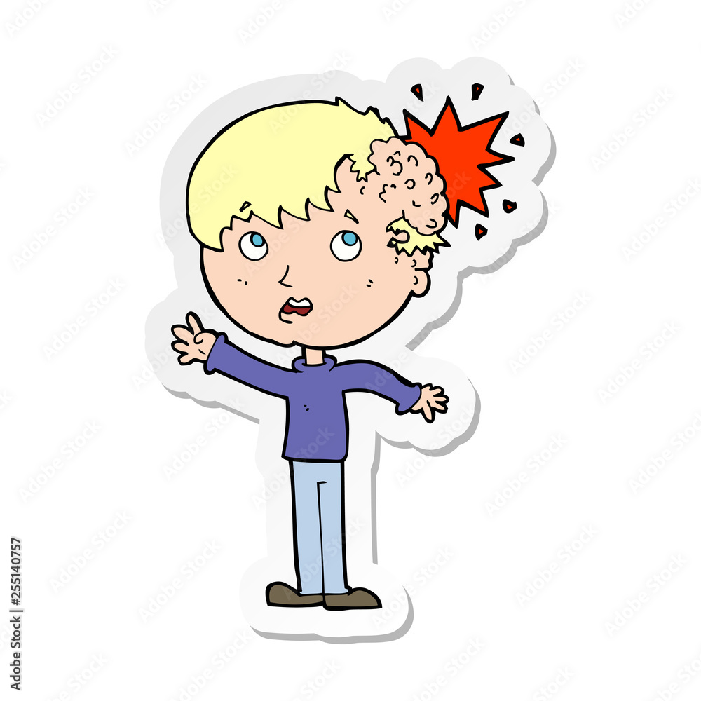 sticker of a cartoon injured head sticker of a cartoon injured head
