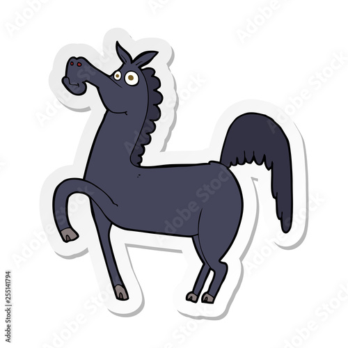sticker of a funny cartoon horse