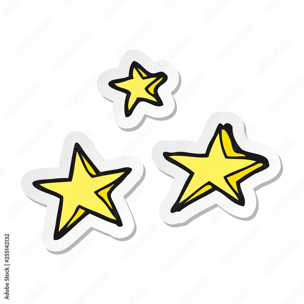 Fototapeta premium sticker of a cartoon decorative stars doodle