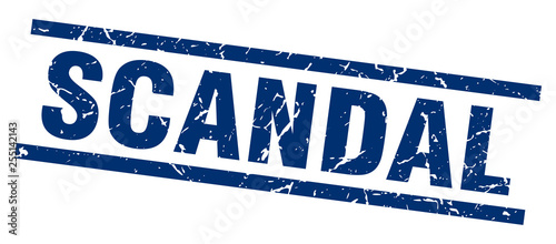square grunge blue scandal stamp