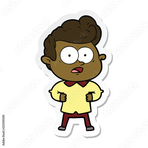 sticker of a cartoon staring man