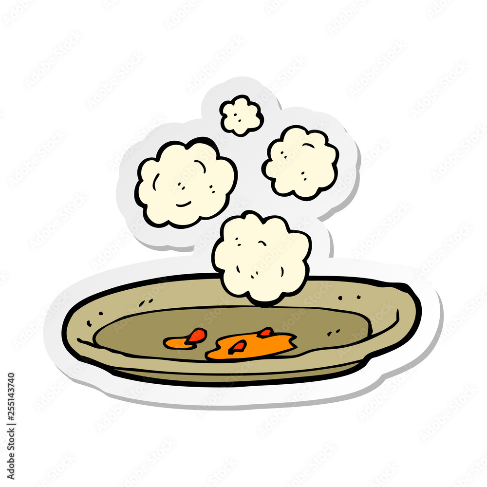 sticker of a cartoon empty plate sticker of a cartoon empty plate