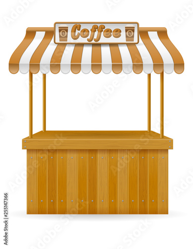 street food stall coffee vector illustration