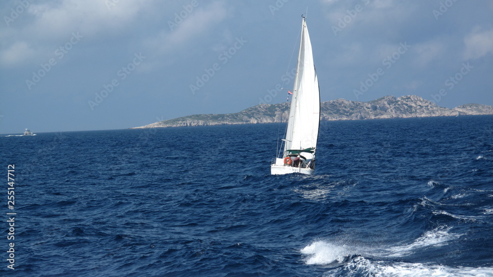 boat sailing in the sea