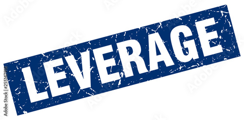 square grunge blue leverage stamp
