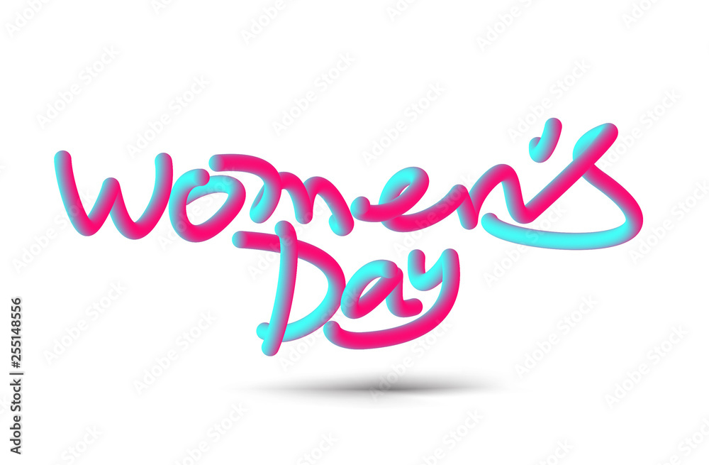 Women's Day Calligraphic 3d Pipe Style Text Vector illustration Design Women's Day Calligraphic 3d Pipe Style Text Vector illustration Design