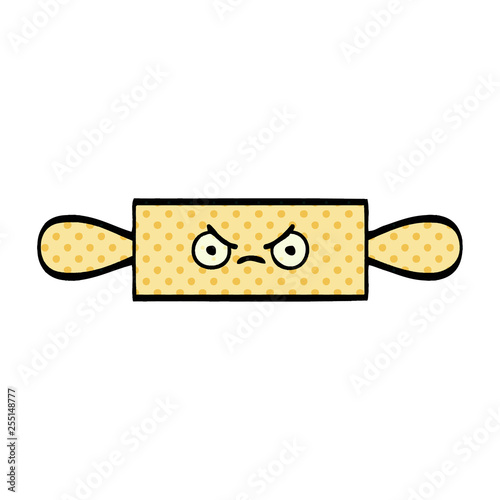 comic book style cartoon rolling pin