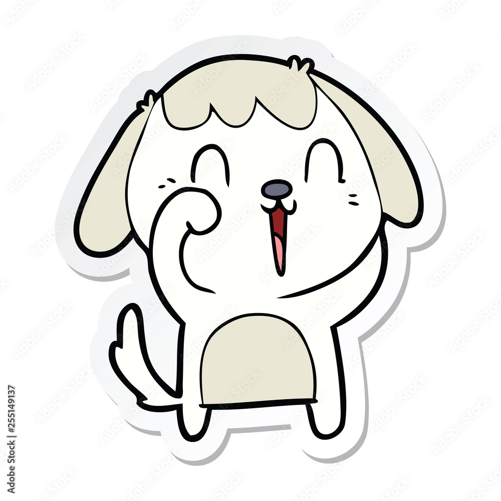 sticker of a cute cartoon dog sticker of a cute cartoon dog