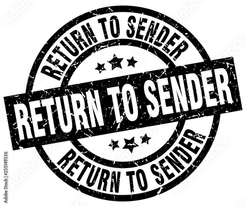 return to sender round grunge black stamp