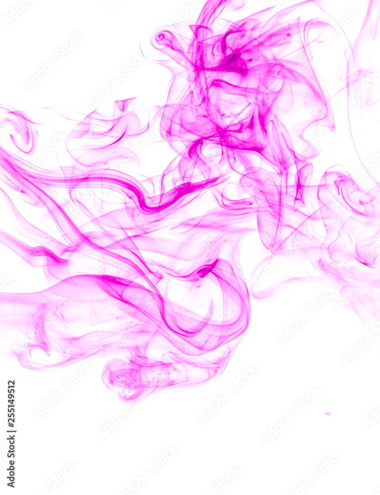 Fototapeta premium Purple smoke on white background