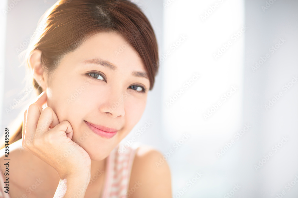 closup young woman with skin care concepts closup young woman with skin care concepts