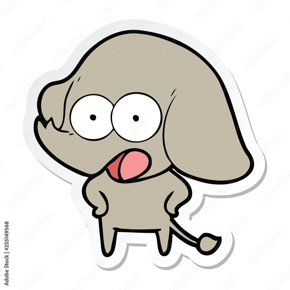 sticker of a cute cartoon elephant