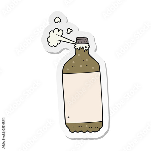 sticker of a cartoon fizzing cola