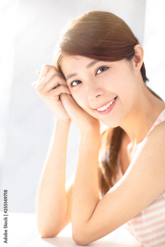 closup young woman with skin care concepts