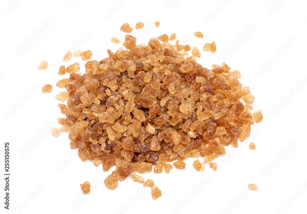 A heap of rock sugar on white background A heap of rock sugar on white background