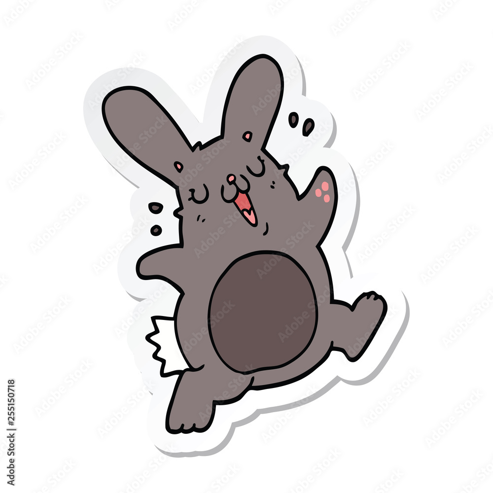 sticker of a cartoon rabbit sticker of a cartoon rabbit