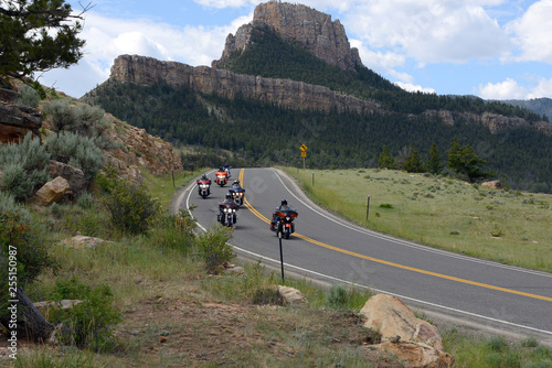 motorcycle riding in Wyoming photo