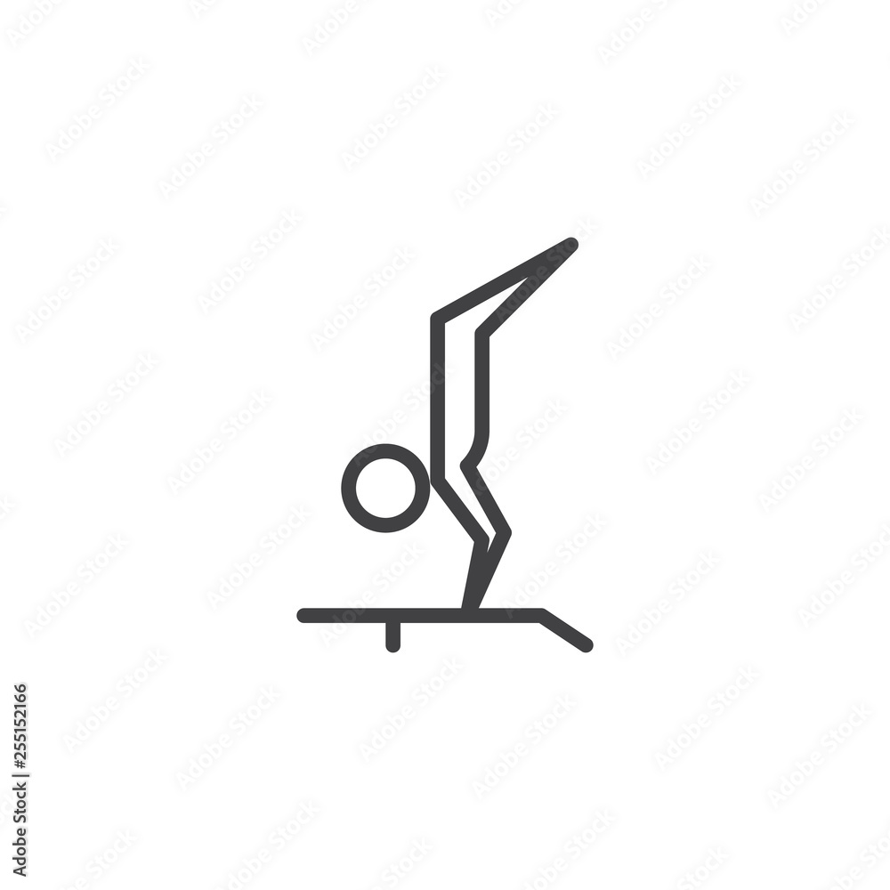 Uneven bars with gymnast line icon. linear style sign for mobile concept and web design. Athlete on uneven bars outline vector icon. Summer sports symbol, logo illustration. Pixel perfect vector Uneven bars with gymnast line icon. linear style sign for mobile concept and web design. Athlete on uneven bars outline vector icon. Summer sports symbol, logo illustration. Pixel perfect vector