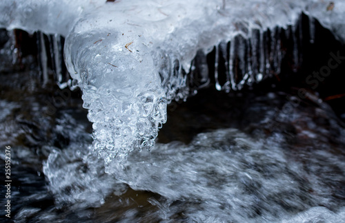 ice, icicles in water photo