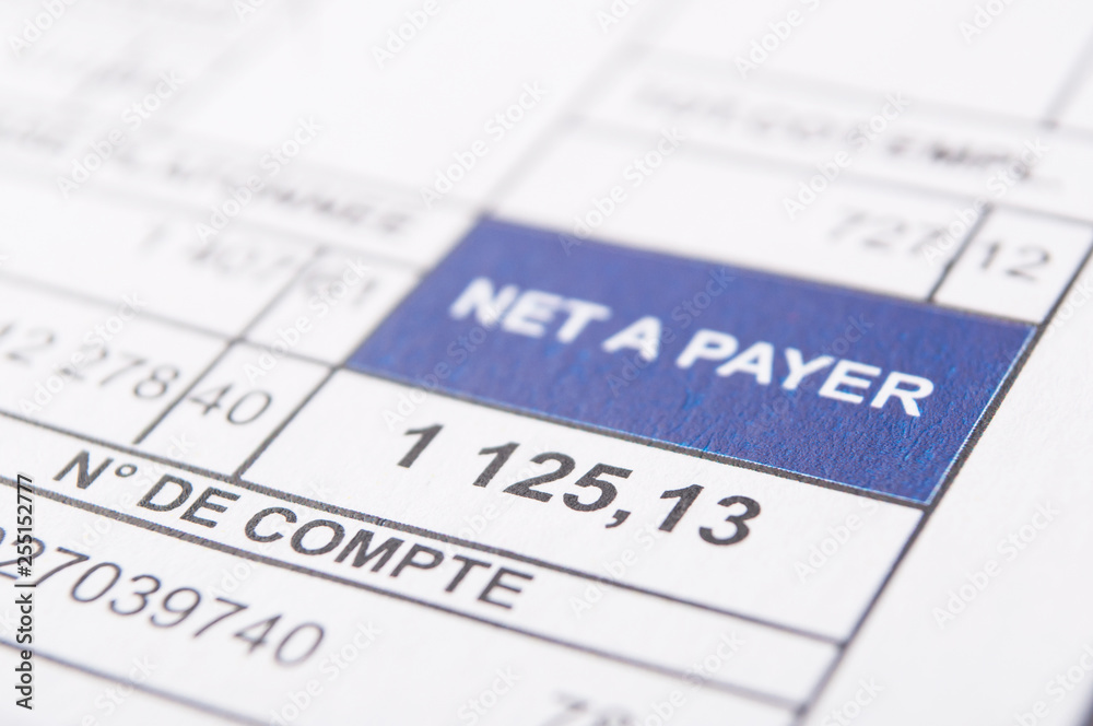 closeup of pay sheet document with amount of salary in euro money closeup of pay sheet document with amount of salary in euro money