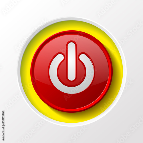 glossy power button contrast icon
