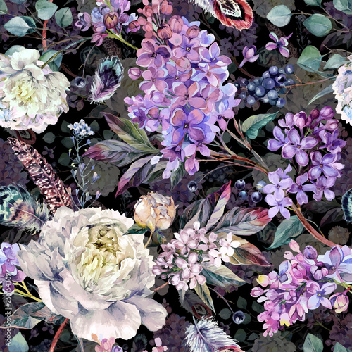 Watercolor Floral Boho Pattern