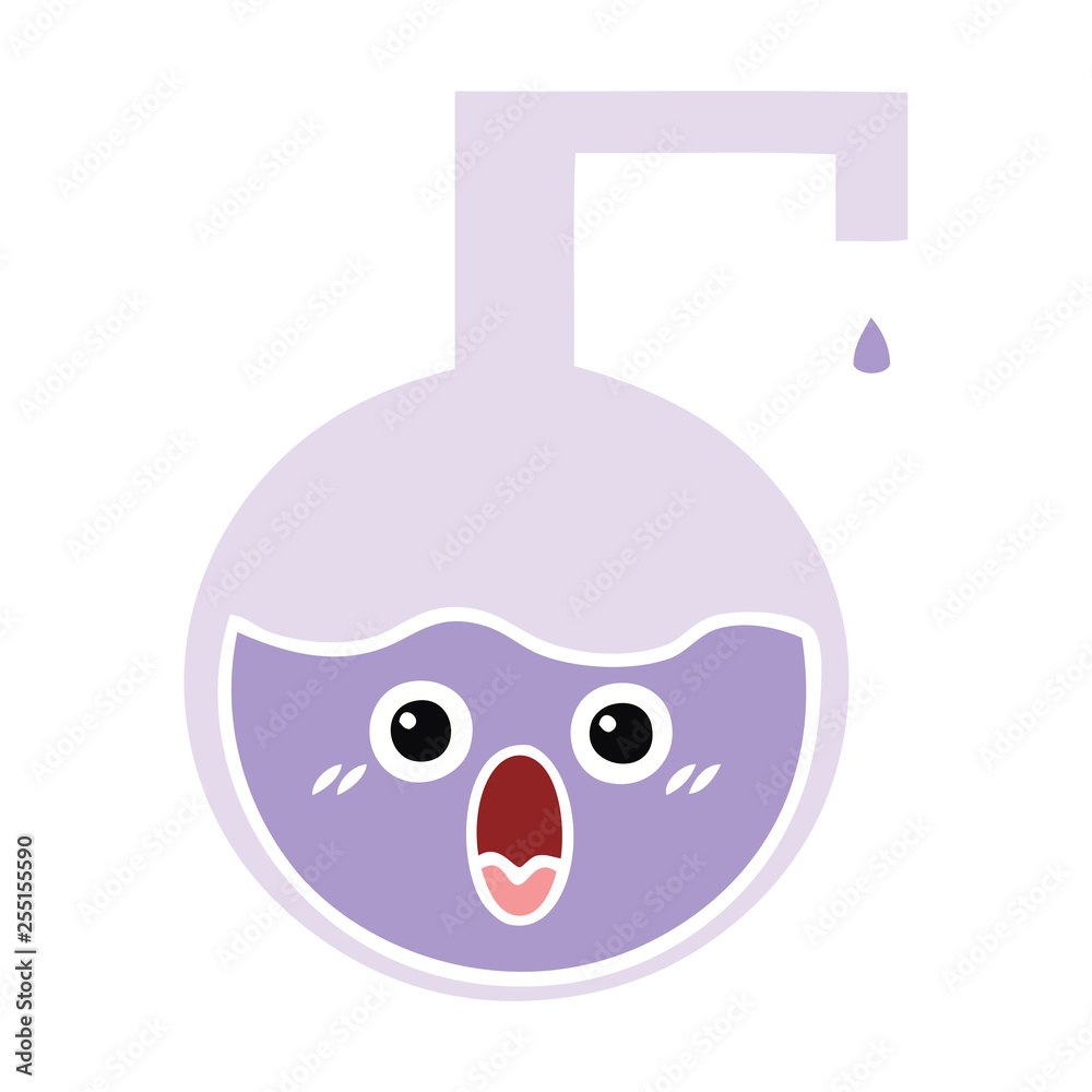 flat color retro cartoon science experiment flat color retro cartoon science experiment