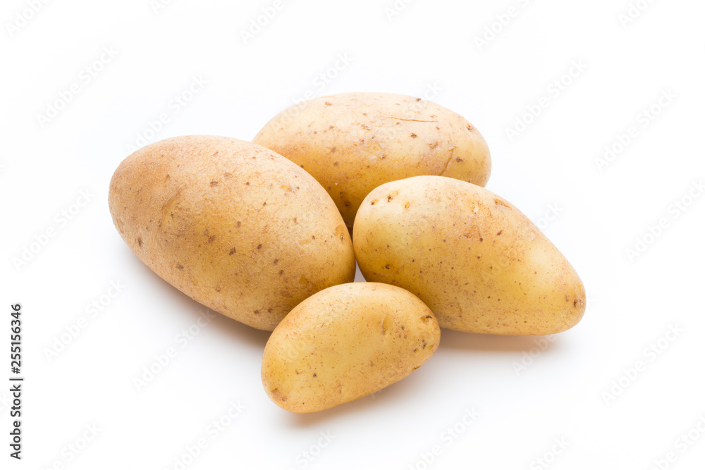 New potato isolated on the white background. New potato isolated on the white background.