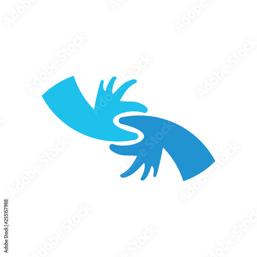 letter s linked hand symbol logo decoration vector
