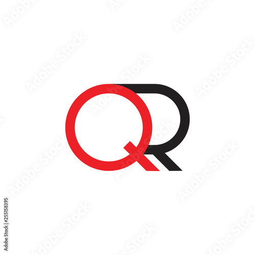 letters qr simple geometric line logo vector