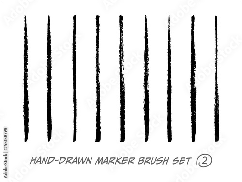 Hand-Drawn Marker Brush Vector Set photo